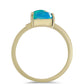 Inel din Argint 925 Placat cu Aur ( 2.66 grame ) cu Opal Albastru Etiopian Paraiba și Topaz Alb 0.85 Carate