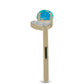 Inel din Argint 925 Placat cu Aur ( 2.66 grame ) cu Opal Albastru Etiopian Paraiba și Topaz Alb 0.85 Carate