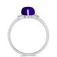 Inel din Argint 925 ( 2.47 grame ) cu Jad Violet și Topaz Alb 3.09 Carate