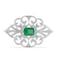 Broşă din Argint 925 ( 4.33 grame ) cu Smarald Brazilian și Topaz Alb 2.08 Carate