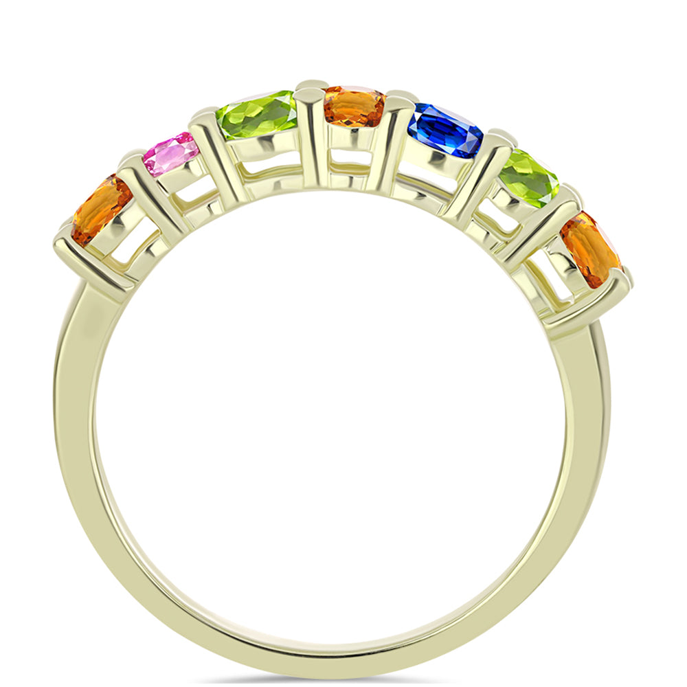 Inel din Argint 925 Placat cu Aur ( 2.58 grame ) cu Safir Rosebery Curcubeu 1.94 Carate 3 