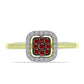 Inel din Argint 925 Placat cu Aur ( 2.1 grame ) cu Diamant Roșu și Diamant Alb 0.26 Carate