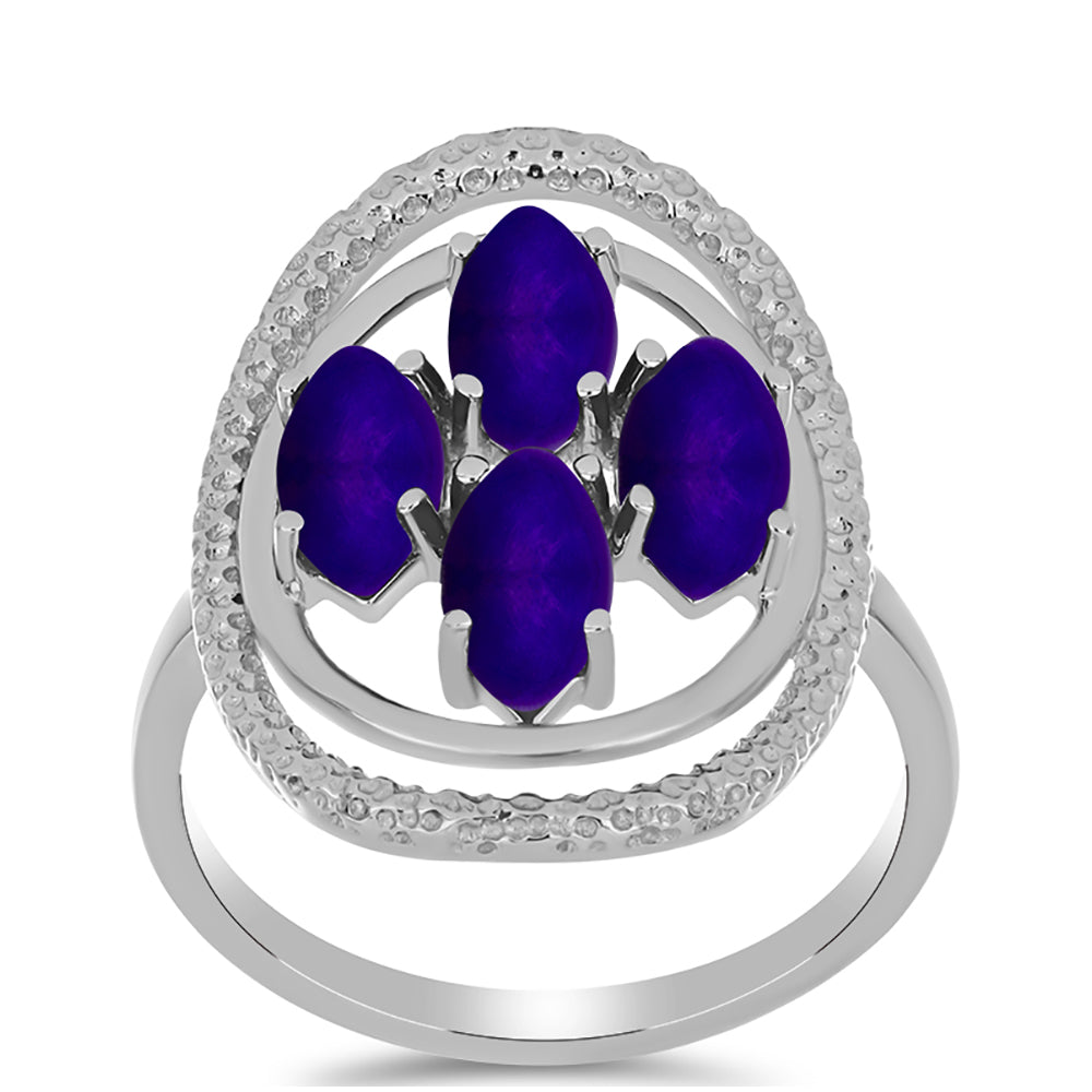 Inel din Argint 925 ( 3.63 grame ) cu Jad Violet 2.2 Carate 3 