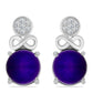 Cercei din Argint 925 ( 4.21 grame ) cu Jad Violet și Topaz Alb 5.97 Carate