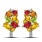 Cercei din Argint 925 Placat cu Aur ( 3.39 grame ) cu Safir Rosebery Curcubeu și Topaz Alb 2.98 Carate