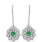 Cercei din Argint 925 ( 3 grame ) cu Smarald Brazilian și Topaz Alb 1.36 Carate