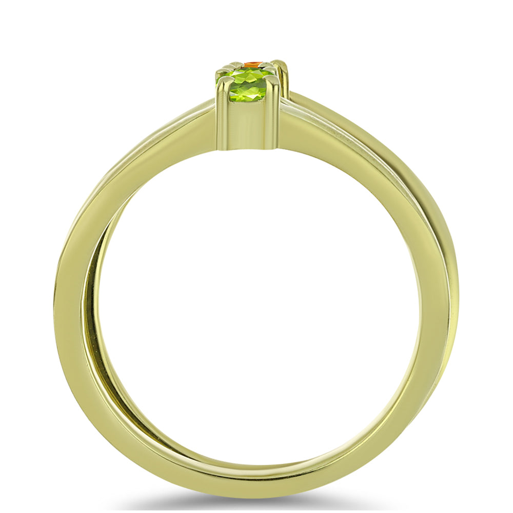 Set din Argint 925 Placat cu Aur ( 4.15 grame ) cu Safir Albastru Australian și Safir Padparadscha 0.72 Carate ( Inel )