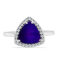 Inel din Argint 925 ( 3.14 grame ) cu Jad Violet și Topaz Alb 4.12 Carate