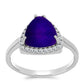 Inel din Argint 925 ( 3.14 grame ) cu Jad Violet și Topaz Alb 4.12 Carate