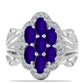 Inel din Argint 925 ( 4.9 grame ) cu Jad Violet și Topaz Alb 2 Carate