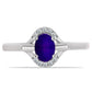 Inel din Argint 925 ( 2.37 grame ) cu Jad Violet și Topaz Alb 0.82 Carate