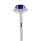 Inel din Argint 925 ( 2.37 grame ) cu Jad Violet și Topaz Alb 0.82 Carate