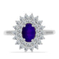 Inel din Argint 925 ( 2.93 grame ) cu Jad Violet și Topaz Alb 1.52 Carate