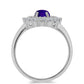 Inel din Argint 925 ( 2.93 grame ) cu Jad Violet și Topaz Alb 1.52 Carate