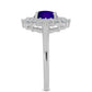 Inel din Argint 925 ( 2.93 grame ) cu Jad Violet și Topaz Alb 1.52 Carate