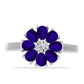 Inel din Argint 925 ( 3.46 grame ) cu Jad Violet și Topaz Alb 1.32 Carate