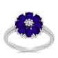 Inel din Argint 925 ( 3.46 grame ) cu Jad Violet și Topaz Alb 1.32 Carate