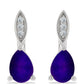 Cercei din Argint 925 ( 2.96 grame ) cu Jad Violet și Topaz Alb 1.4 Carate