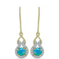 Cercei din Argint 925 Placat cu Aur ( 2.69 grame ) cu Opal Albastru Etiopian Paraiba și Topaz Alb 0.96 Carate