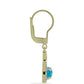 Cercei din Argint 925 Placat cu Aur ( 2.69 grame ) cu Opal Albastru Etiopian Paraiba și Topaz Alb 0.96 Carate