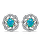 Cercei din Argint 925 Placat cu Aur ( 3.88 grame ) cu Opal Albastru Etiopian Paraiba și Topaz Alb 1.64 Carate