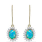 Cercei din Argint 925 Placat cu Aur ( 2.03 grame ) cu Opal Albastru Etiopian Paraiba și Topaz Alb 1.18 Carate