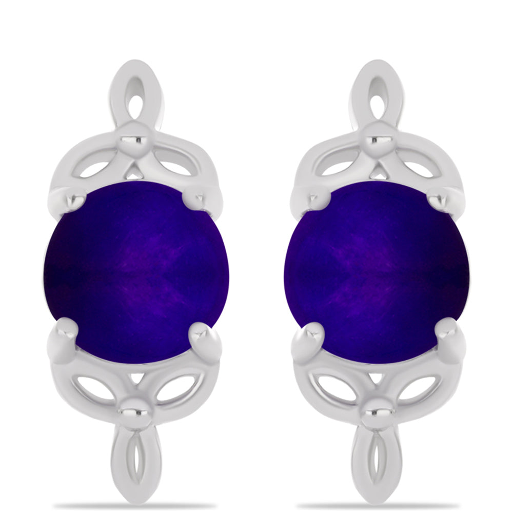 Cercei din Argint 925 ( 3.3 grame ) cu Jad Violet 3.03 Carate 1 
