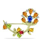 Broşă din Argint 925 Placat cu Aur ( 4.68 grame ) cu Safir Rosebery Curcubeu și Topaz Alb 3.19 Carate