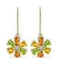 Cercei din Argint 925 Placat cu Aur ( 2.76 grame ) cu Safir Rosebery Curcubeu și Topaz Alb 3.08 Carate