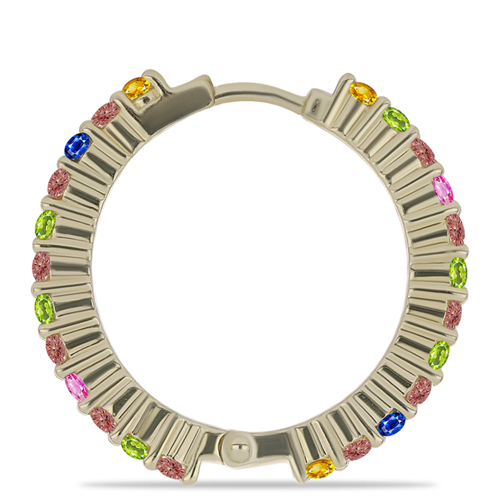 Cercei din Argint 925 Placat cu Aur ( 4.83 grame ) cu Safir Rosebery Curcubeu 2.4 Carate 1 