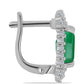 Cercei din Argint 925 ( 4.95 grame ) cu Smarald Brazilian și Zircon Alb 5.13 Carate