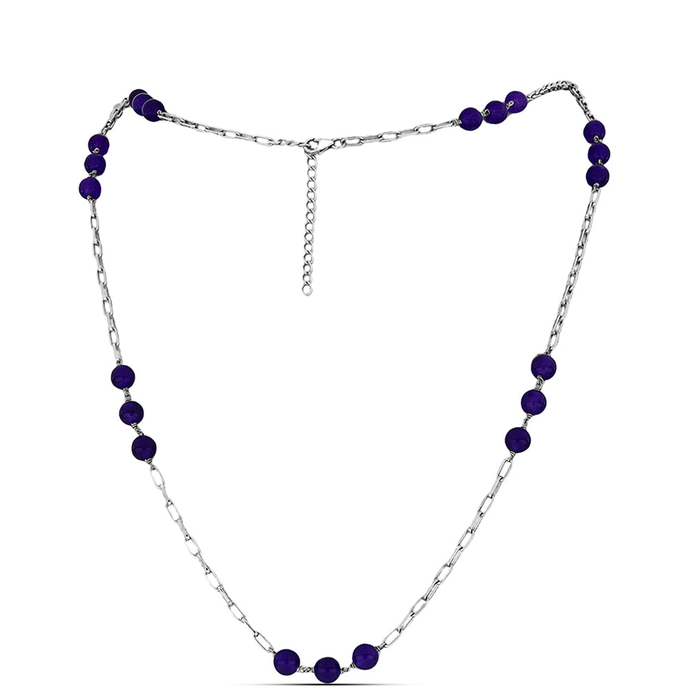 Colier din Argint 925 ( 7.32 grame ) cu Jad Violet 16.05 Carate 1 