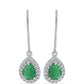 Cercei din Argint 925 ( 2.03 grame ) cu Smarald Brazilian și Topaz Alb 1.66 Carate