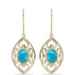 Cercei din Argint 925 Placat cu Aur ( 5.37 grame ) cu Opal Albastru Etiopian Paraiba 1.49 Carate