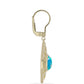 Cercei din Argint 925 Placat cu Aur ( 5.37 grame ) cu Opal Albastru Etiopian Paraiba 1.49 Carate