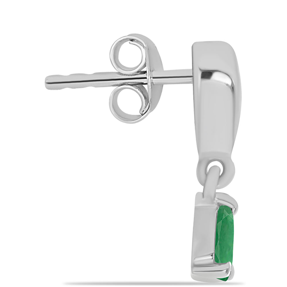 Cercei din Argint 925 ( 2.46 grame ) cu Smarald Brazilian 0.39 Carate 2 