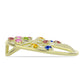 Pandantiv din Argint 925 Placat cu Aur ( 2.73 grame ) cu Safir Rosebery Curcubeu 0.55 Carate
