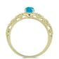 Inel din Argint 925 Placat cu Aur ( 3 grame ) cu Opal Albastru Etiopian Paraiba 0.44 Carate