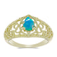Inel din Argint 925 Placat cu Aur ( 3 grame ) cu Opal Albastru Etiopian Paraiba 0.44 Carate
