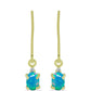 Cercei din Argint 925 Placat cu Aur ( 1.29 grame ) cu Opal Albastru Etiopian Paraiba și Topaz Alb 0.58 Carate