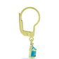 Cercei din Argint 925 Placat cu Aur ( 1.29 grame ) cu Opal Albastru Etiopian Paraiba și Topaz Alb 0.58 Carate