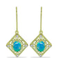 Cercei din Argint 925 Placat cu Aur ( 2.99 grame ) cu Opal Albastru Etiopian Paraiba și Topaz Alb 1.13 Carate