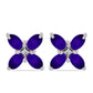 Cercei din Argint 925 ( 2.06 grame ) cu Jad Violet și Topaz Alb 2.08 Carate