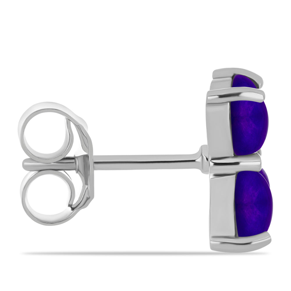 Cercei din Argint 925 ( 2.06 grame ) cu Jad Violet și Topaz Alb 2.08 Carate 2 