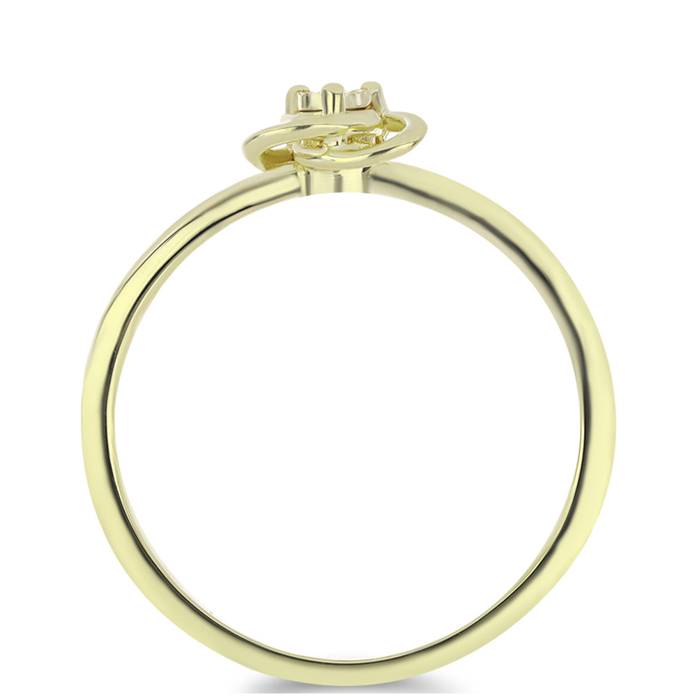 Set din Argint 925 Placat cu Aur ( 3.56 grame ) cu Diamant Roșu 0.03 Carate ( Cercei+Inel+Pandantiv )