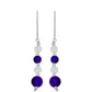 Cercei din Argint 925 ( 1.21 grame ) cu Jad Violet și Perlă de Apă Dulce Albă 6.44 Carate