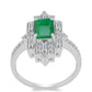 Inel din Argint 925 ( 4.97 grame ) cu Smarald Brazilian și Zircon Alb 2.23 Carate