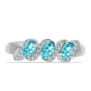 Inel din Argint 925 ( 2.66 grame ) cu Cuarț Paraiba și Topaz Alb 0.74 Carate
