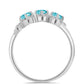 Inel din Argint 925 ( 2.66 grame ) cu Cuarț Paraiba și Topaz Alb 0.74 Carate