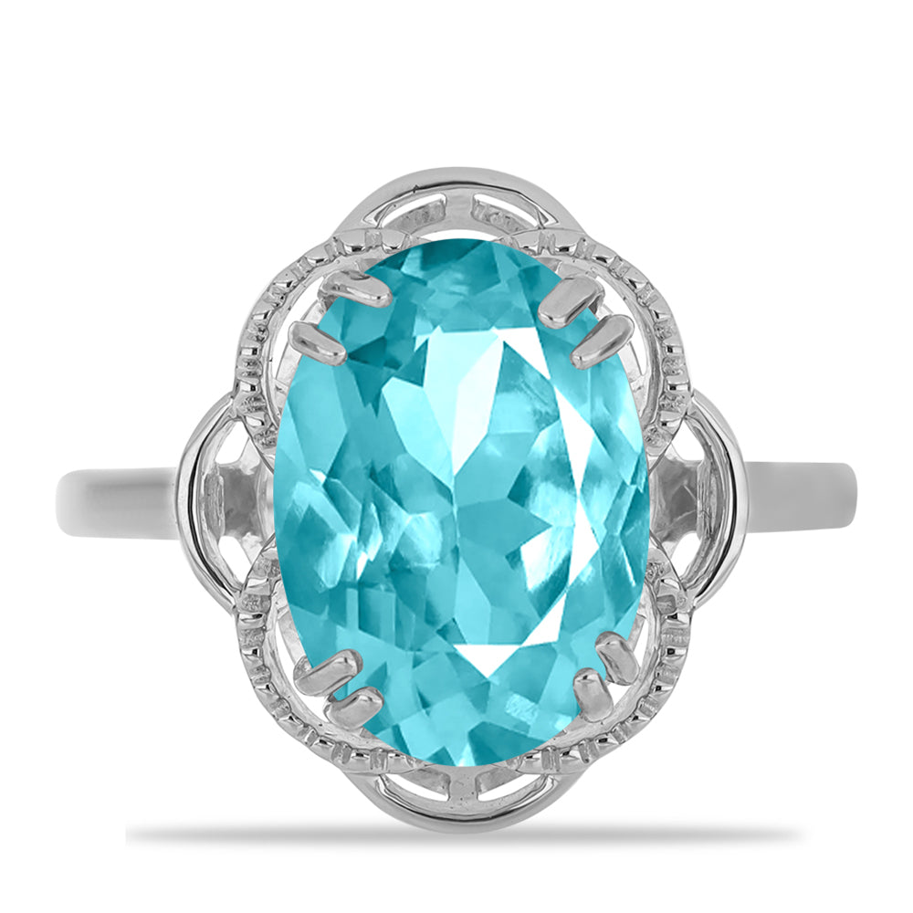 Inel din Argint 925 ( 2.95 grame ) cu Cuarț Paraiba 5.38 Carate 1 